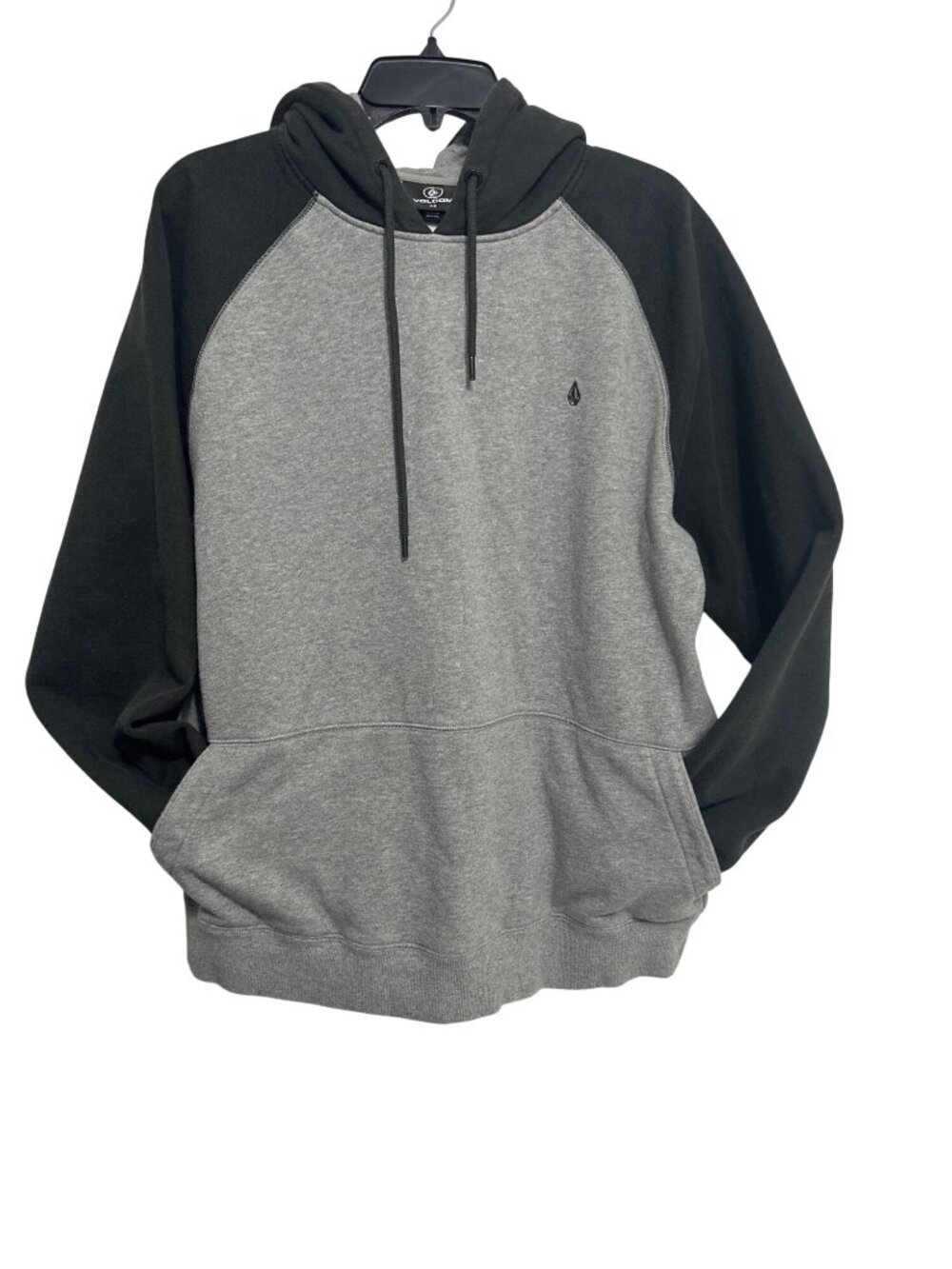 Volcom Mens Gray & Black Pullover Hoodie Sweatshirt Size M - Picture 4 of 9